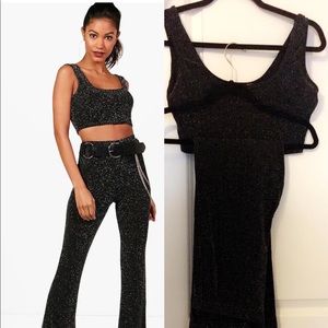 Glitter Crop Wide Leg Co-ord